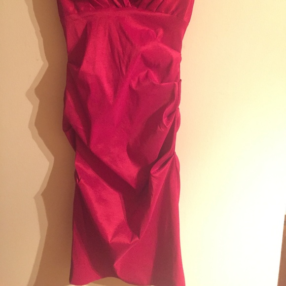 Red Ruche Cocktail/Dinner Dress - Picture 3 of 3